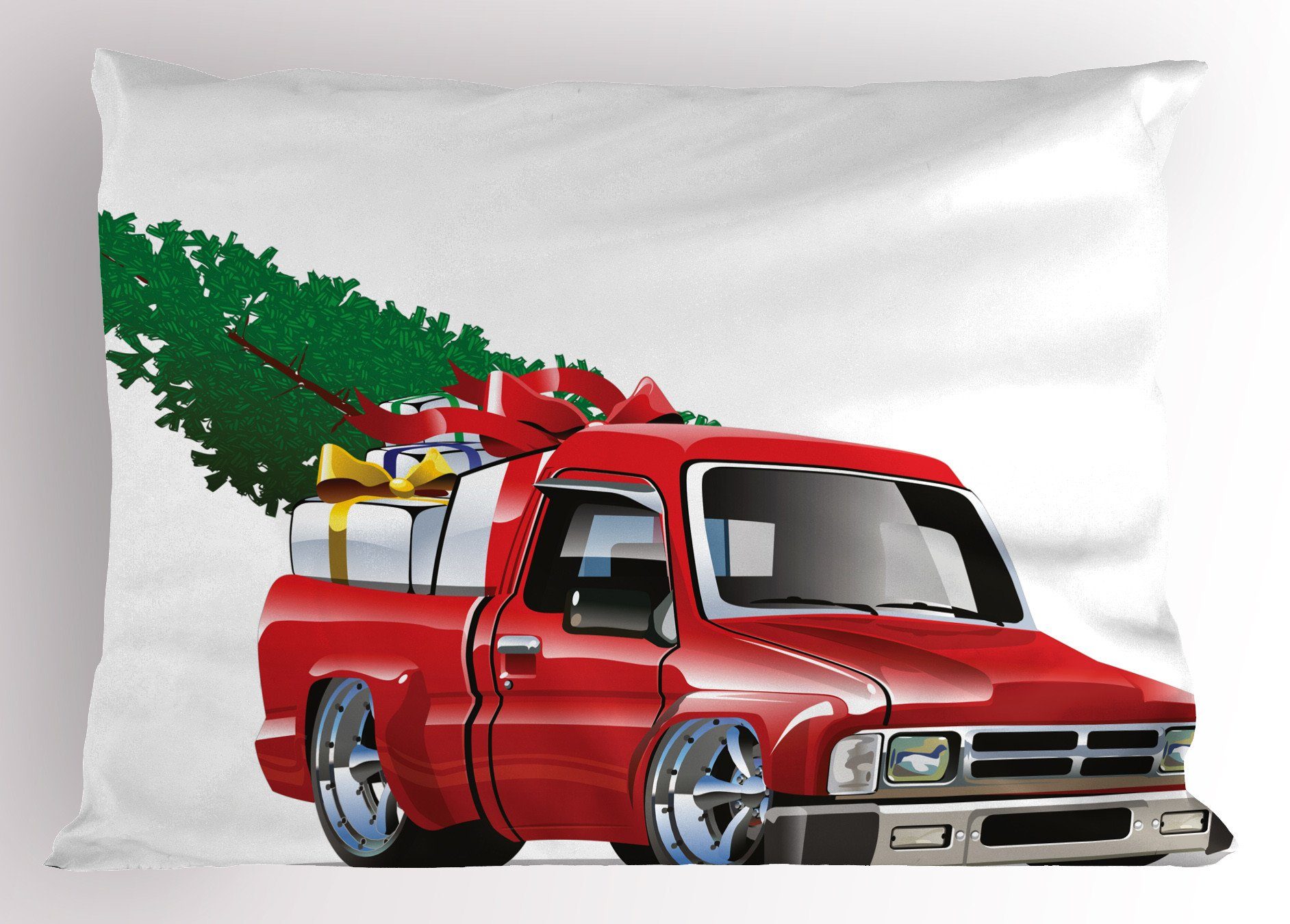Kissenbezüge Dekorativer Standard King Size Gedruckter Kissenbezug, Abakuhaus (1 Stück), Weihnachten Red Farm Truck