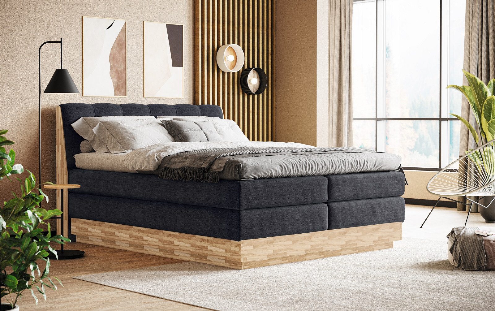COTTA Boxspringbett Melissa - mit LED, Bettkästen, Kaltschaum-Topper & H2/H3 Matratzen (Bett inklusive Matratze, Topper und Bettkasten), mit LED, Kaltschaum-Topper, Bettkasten & H2/H3-Matratzen