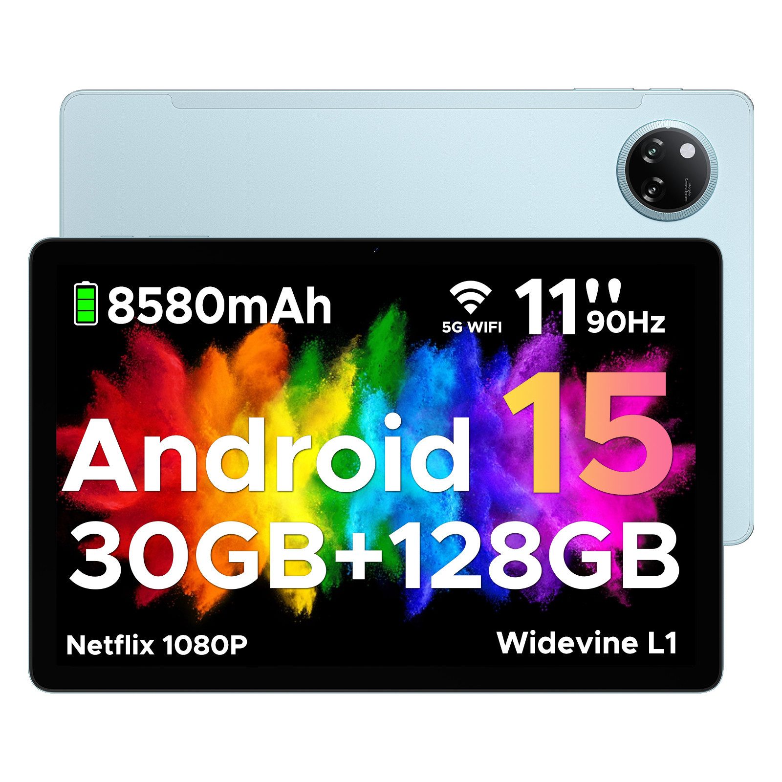 DOOGEE TAB A9 PRO+ Android 16 11" HD Gaming Tablet 30GB+128GB /2TB Android Tablet (11", 128 GB, Android 15, 8580 mAh Akku, 13 MP + 5 MP, WiFi 5, Widevine L1, GPS, Face ID, OTG)