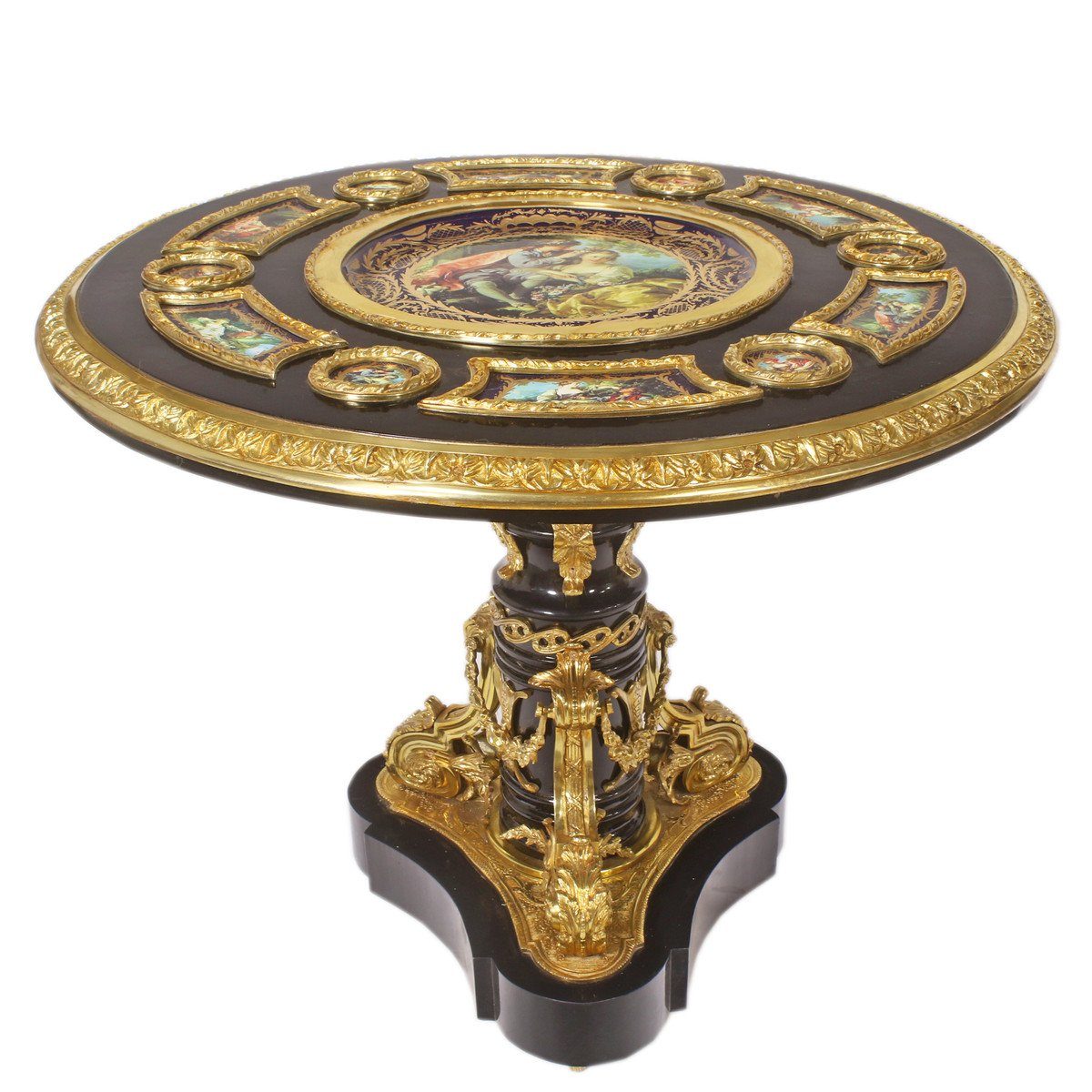 Handbemalt- Barock Durchmesser Gold Rotbraun Beistelltisch / cm, 89 108 Edition Beistelltisch Handarbeit, Limited Höhe Casa Padrino cm