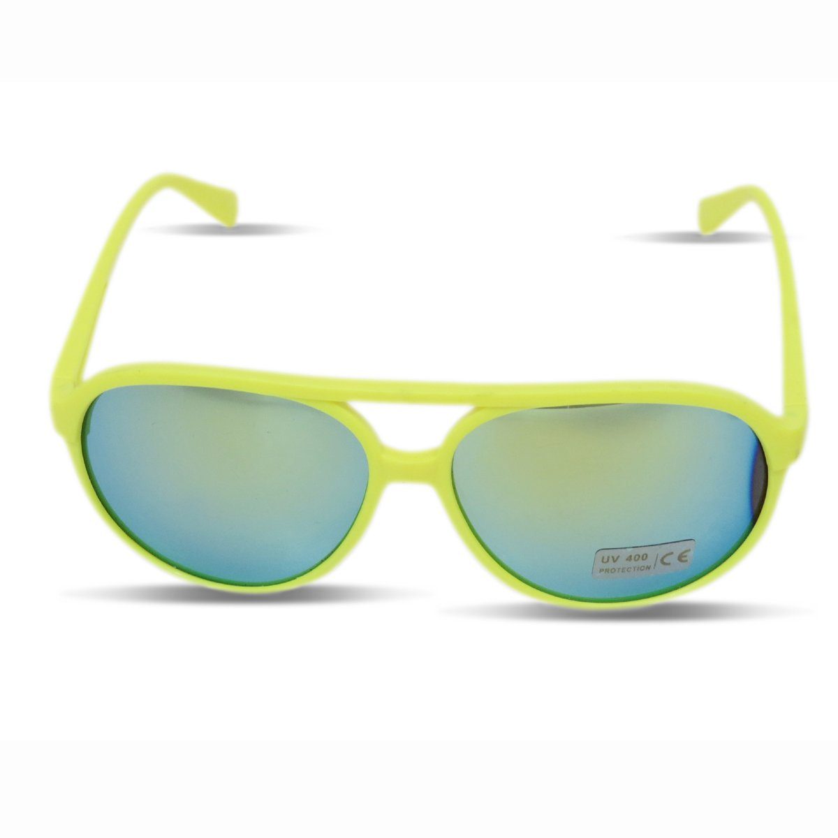 Sonia Originelli Sonnenbrille Sonnenbrille Neon Knallig Verspiegelt Fun Brille Onesize, Gläser: Verspiegelt gelb