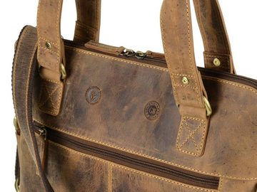 Greenburry Umhängetasche "Vintage" Leder, Schultertasche, Handtasche, antikbraun, Tragegriffe, Schultergurt
