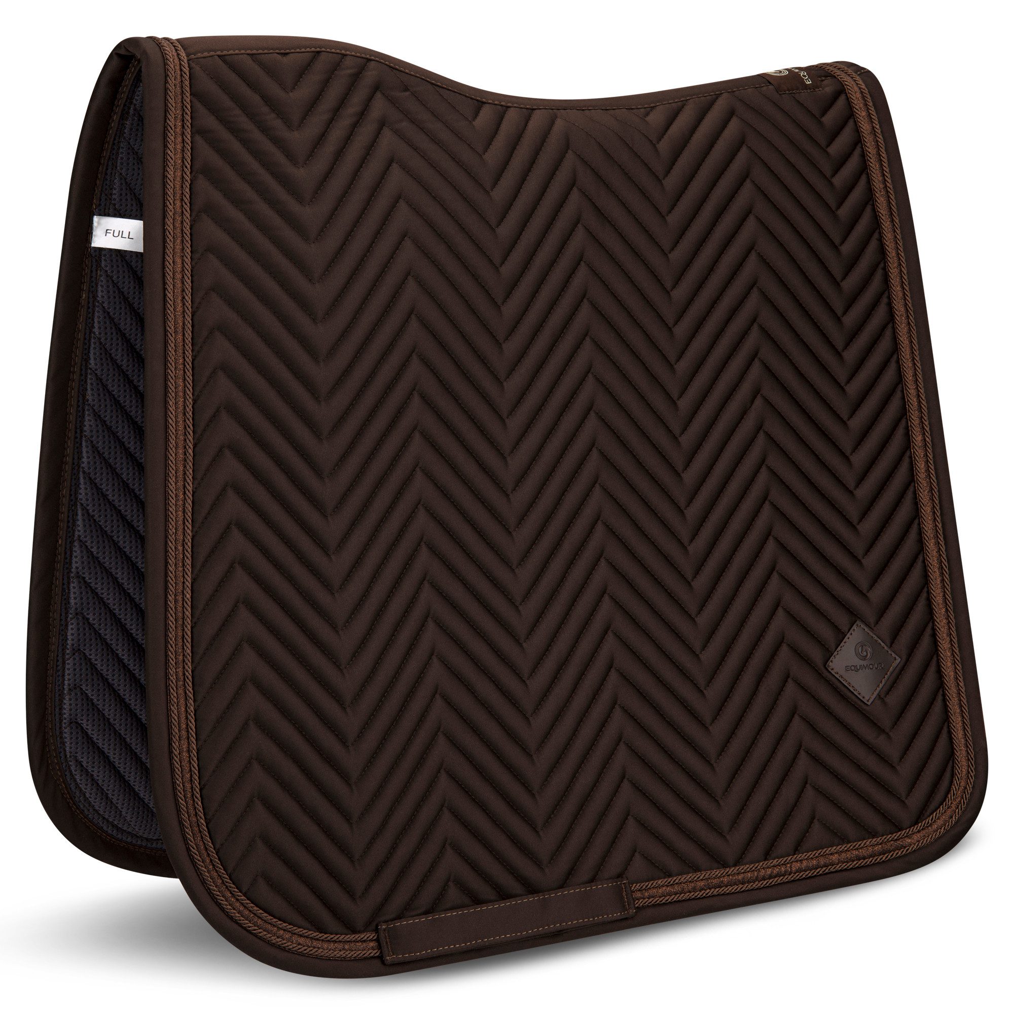 Equimour Schabracke Dressur Schabracke Pferd – atmungsaktiv, anatomisch, Satin, Chocolate, (1-St), atmungsaktiv, antibakteriell, anatomisch, schnelltrocknend