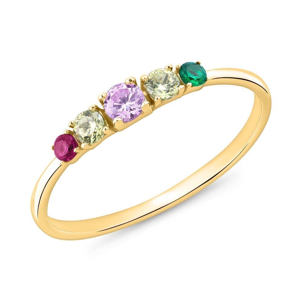 Unique Silberring Rainbow Ring aus vergoldetem 925er Silber SR0491-G