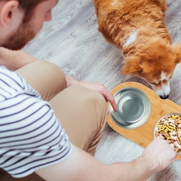 relaxdays Napf-Set Futterbar Hunde mit 2 Näpfen