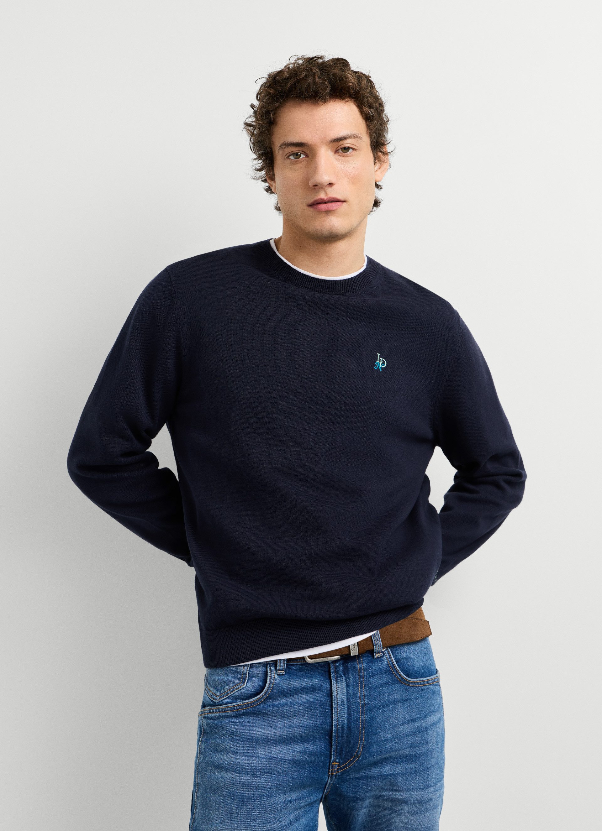Pepe Jeans Rundhalspullover DANIELS mit gestickten Details, Baumwolle