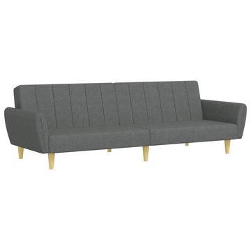 vidaXL Sofa Schlafsofa 2-Sitzer mit Fußhocker Dunkelgrau Stoff