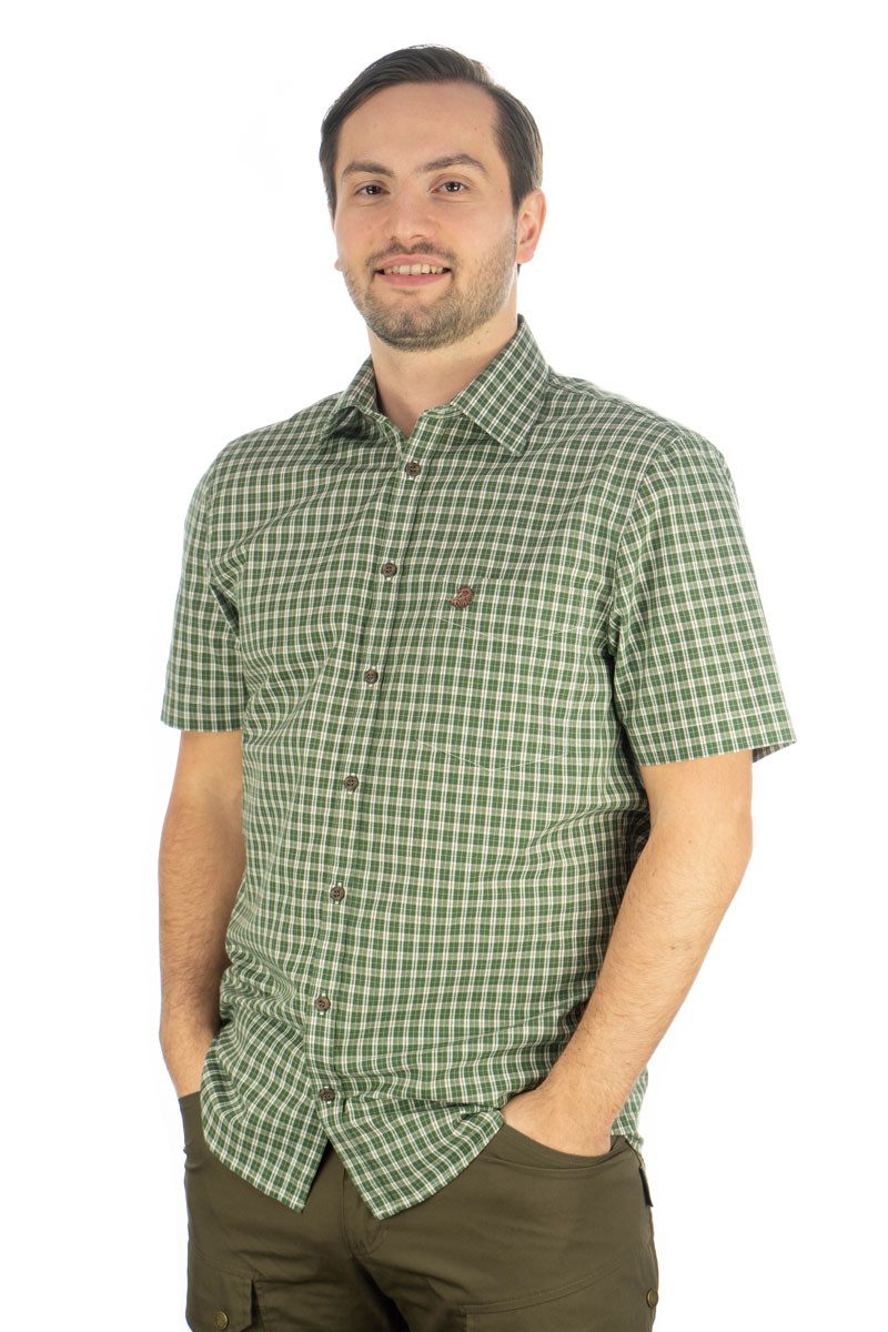 Tom Collins Outdoorhemd Luveyo Kurzarm Jagdhemd mit Wildsau-Stickerei auf der Brusttasche