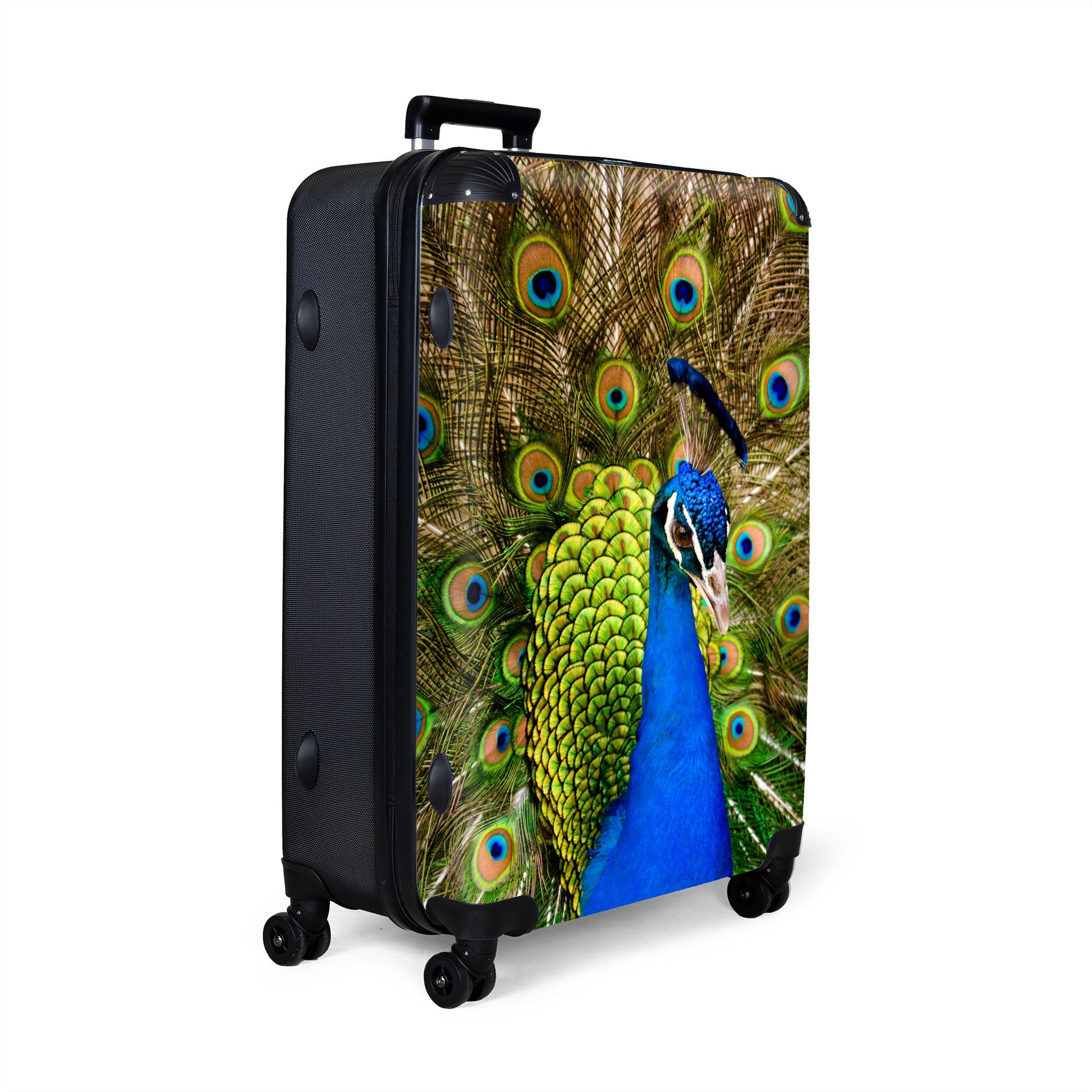 NoBoringSuitcases.com© Hartschalen-Trolley Pfau - Tiere - günstig online kaufen