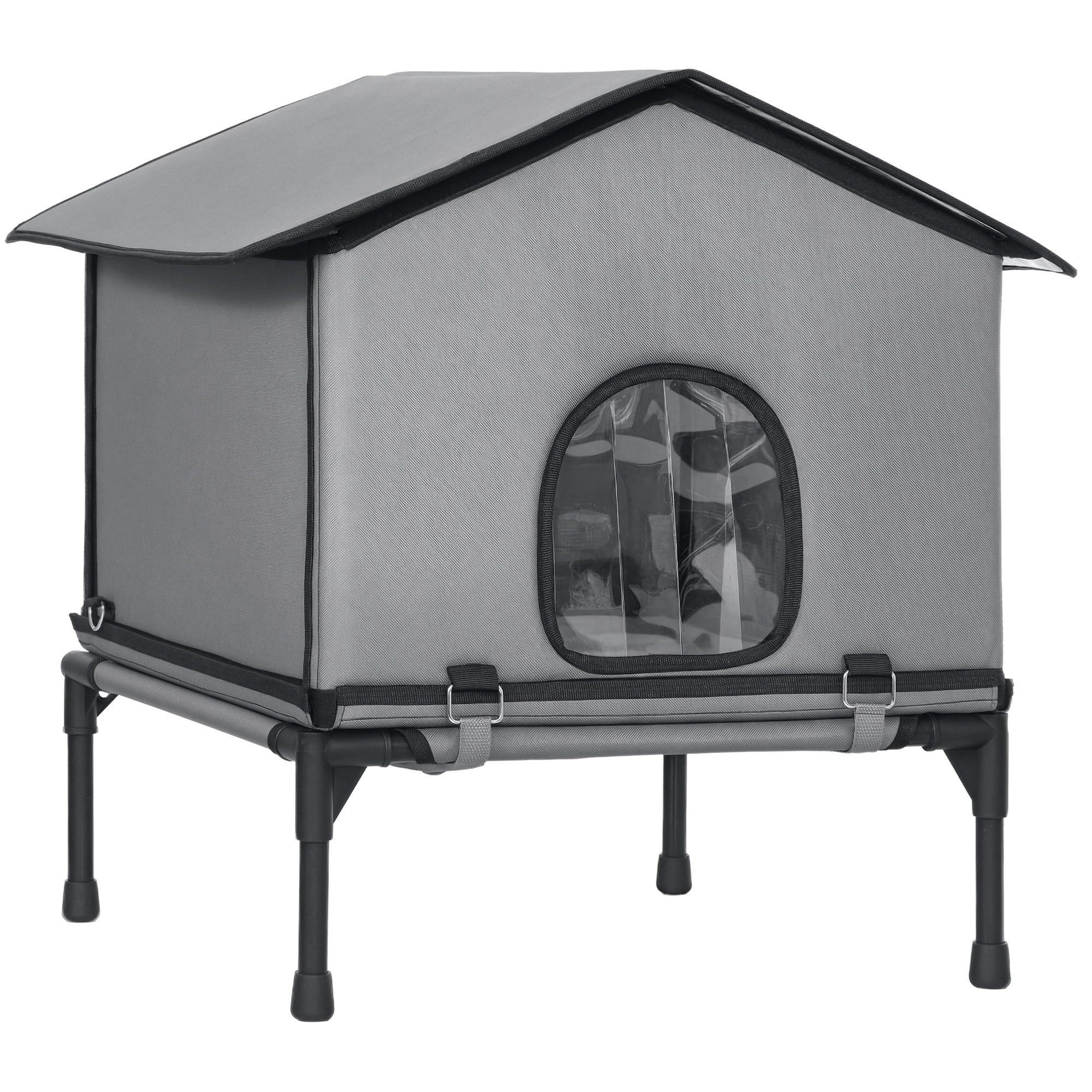 PawHut Tiertransporttasche Katzenhaus mit Kissen bis 10 kg, BxTxH: 58,5x62x60 cm, klappbar