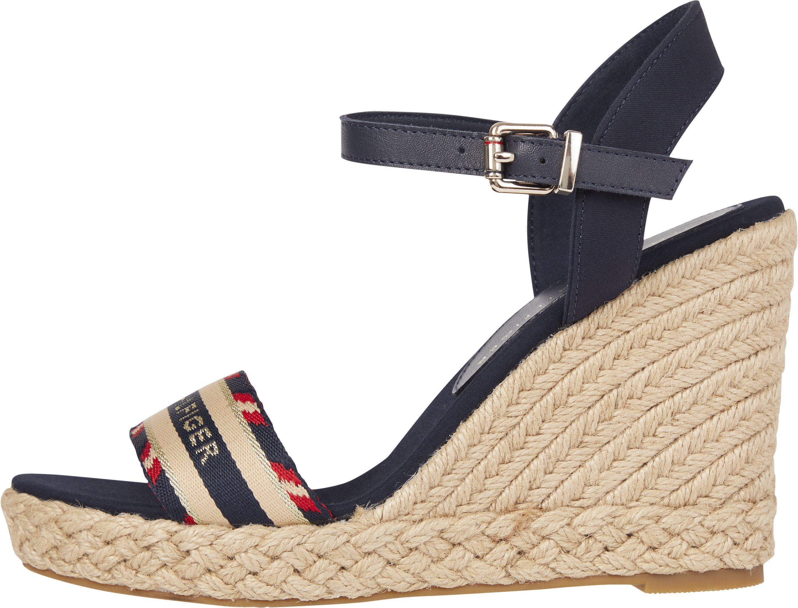 Tommy Hilfiger CORPORATE WEBBING HIGH WEDGE High-Heel-Sandalette mit Logoschriftzug