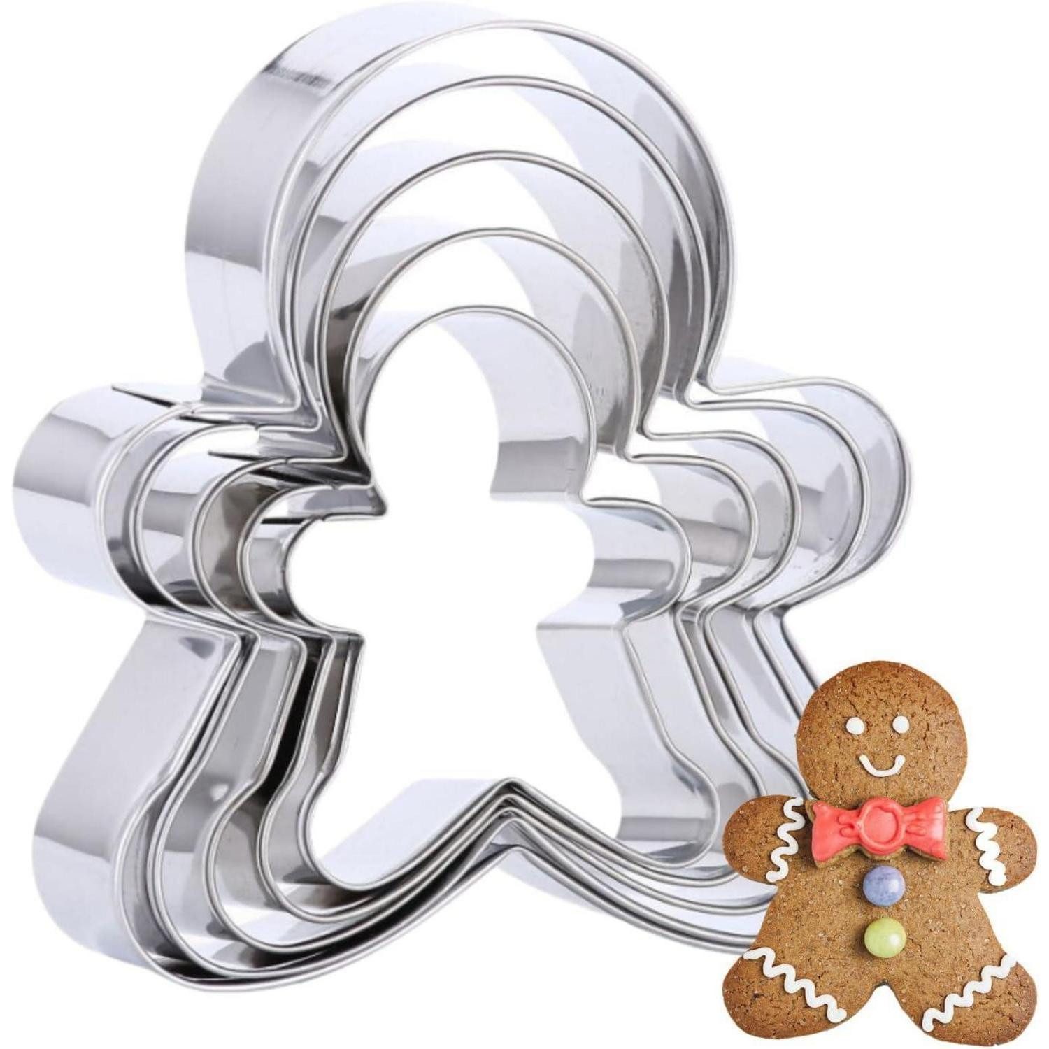 PTaizjjz Ausstechform Lebkuchen-Ausstechformen-Set 5-teilig Edelstahl Weihnachtskekse