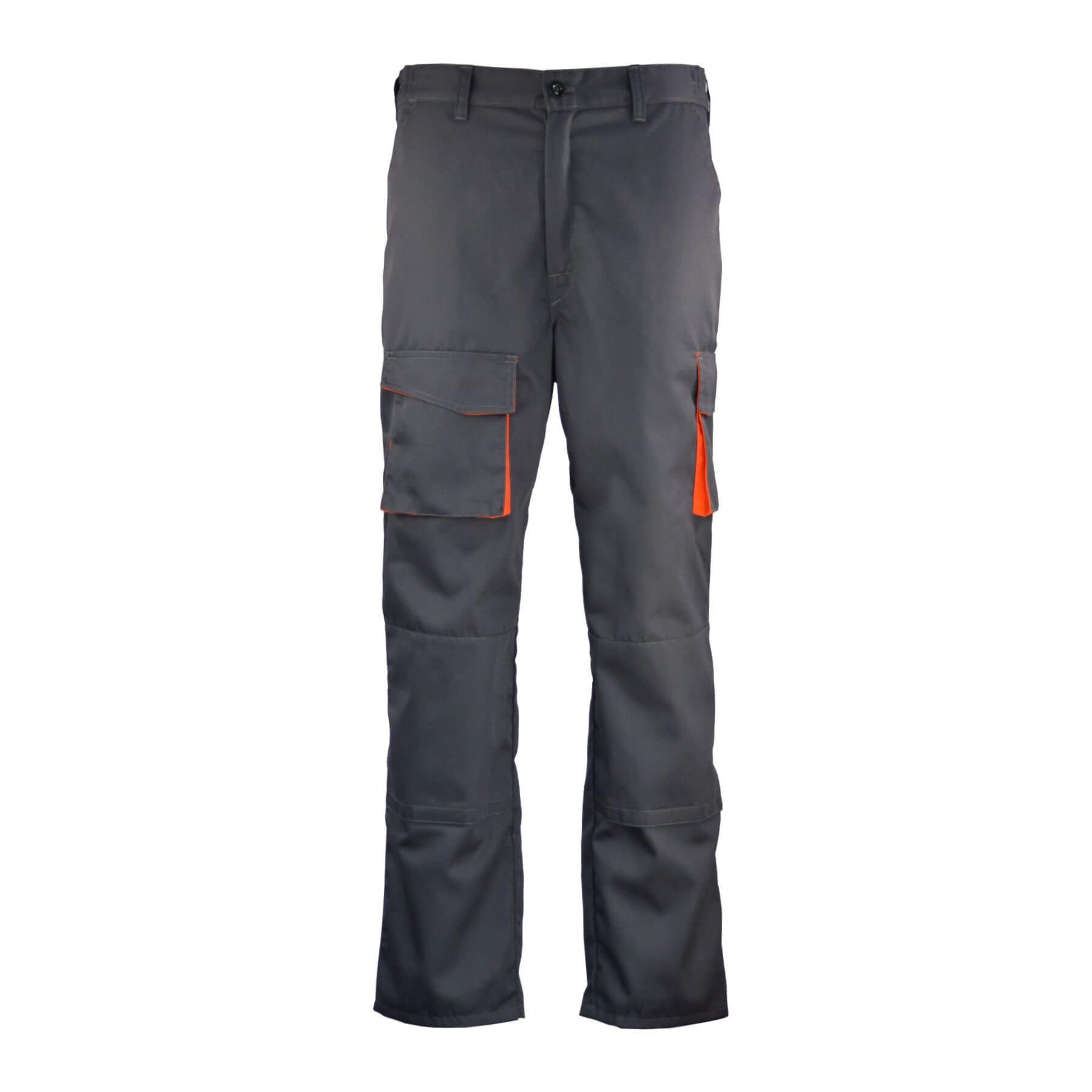 schwarz/grau Qualität Farbig Stoffeinsätze Grau/Orange Arbeitshose Cargohose 2 elastische workawear Top
