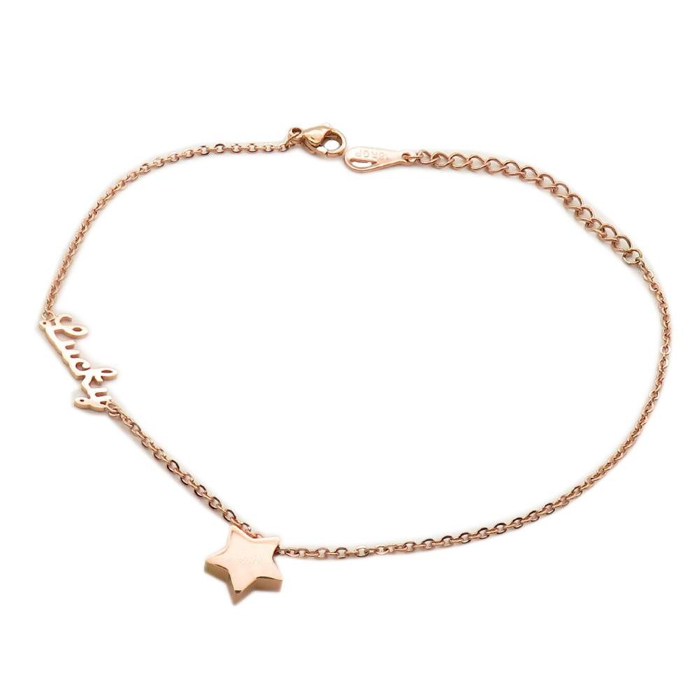 BUNGSA Armband Bettelarmband Lucky Star rosegold aus Edelstahl Damen (1 Armband, 1-tlg), Bracelet Armschmuck