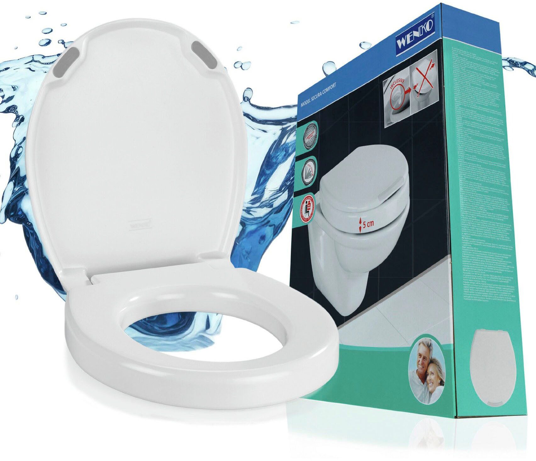 WENKO WC-Sitz Secura Comfort, mit Sitzflächenerhöhung und Absenkautomatik