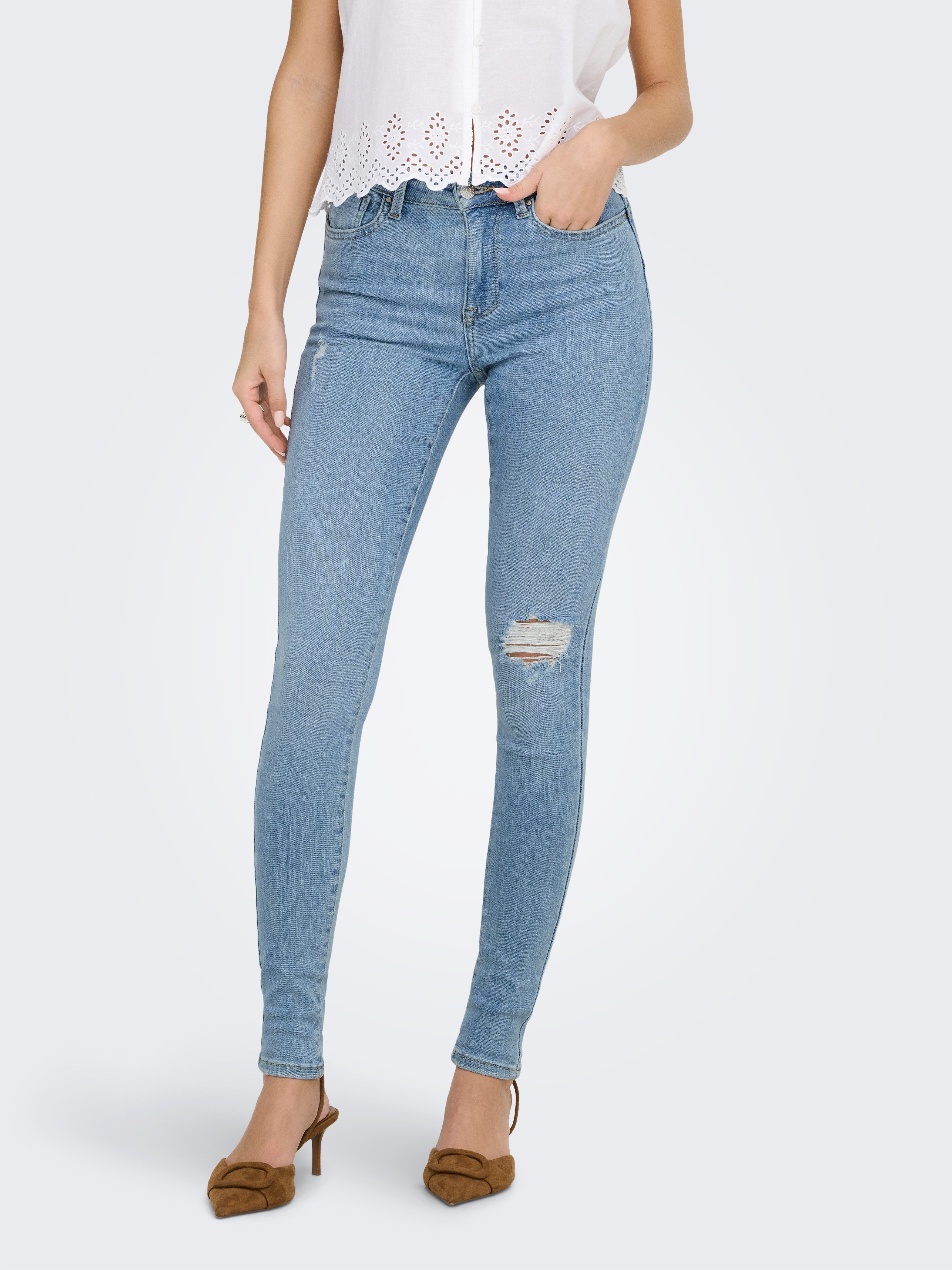 ONLY Skinny-fit-Jeans ONLPOWER LIFE MID PUSH Baumwollmischung, skinny fit, regular waist