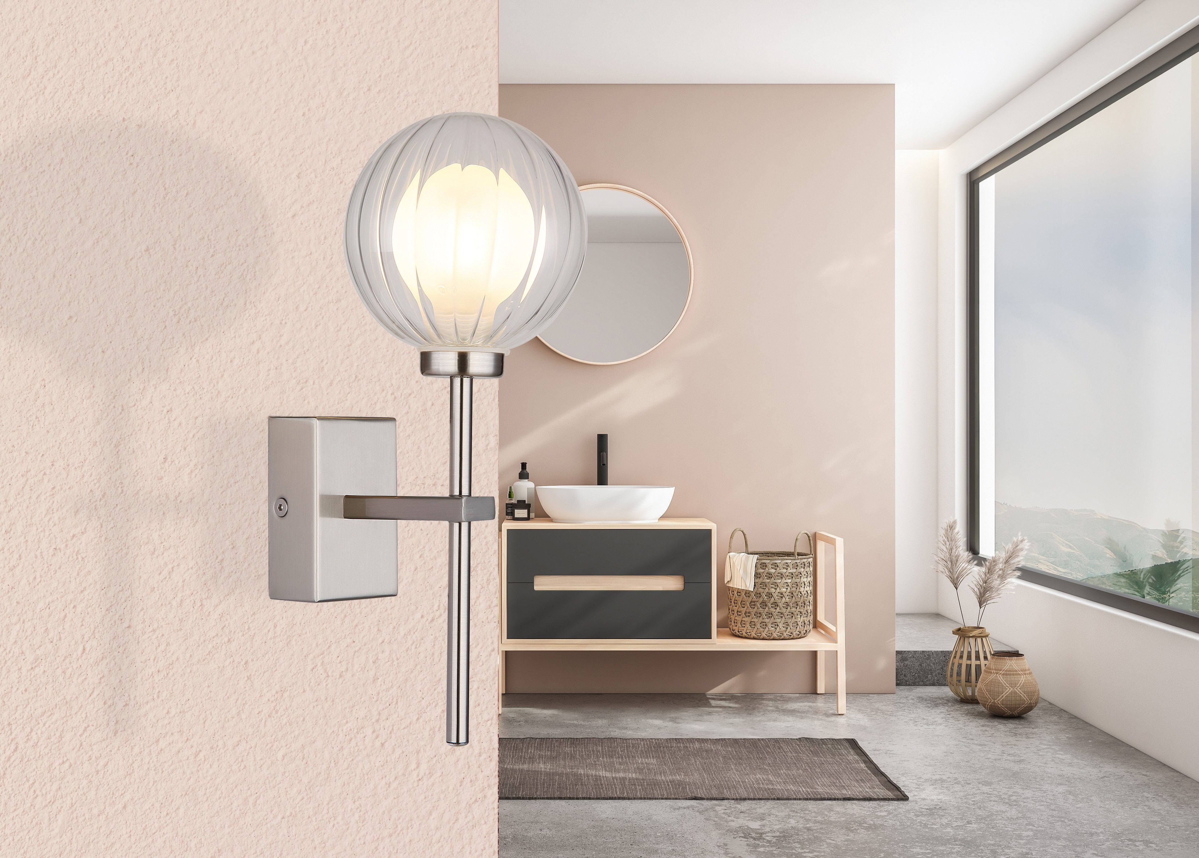 GLOBO LIGHTING Wandleuchte ANDER, ohne Leuchtmittel, Wandlampe/Spot/Wohnzimmer/Flur/3000K/IP44/Kugel