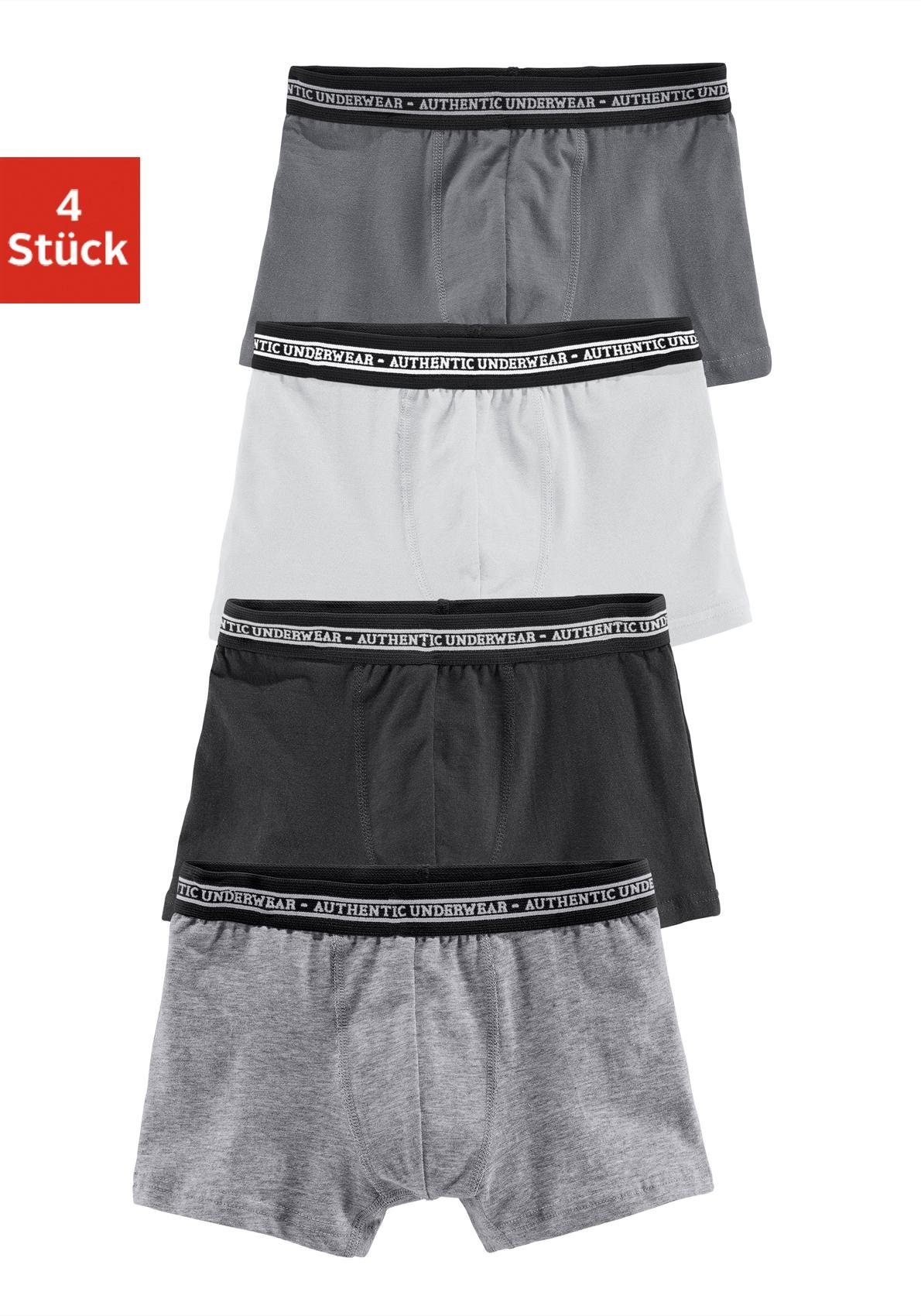 AUTHENTIC LE JOGGER Boxer Boxershorts für Jungen (Packung, 4-St) unifarben, mit Logobund, Baumwollmischung