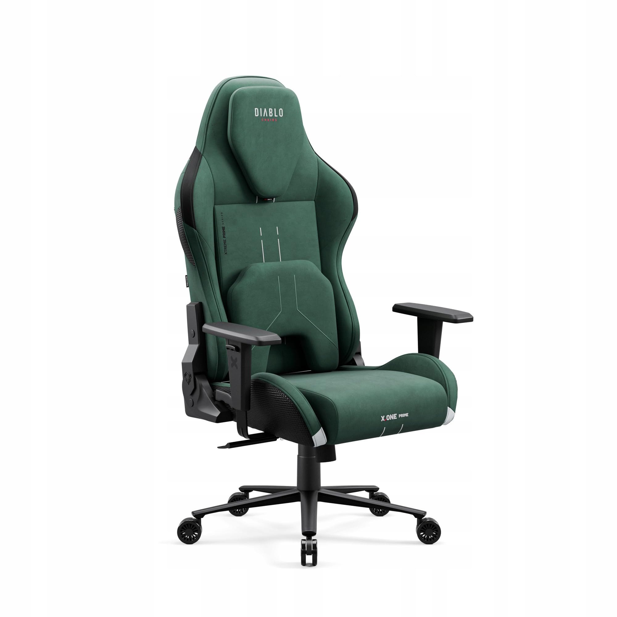 DIABLO CHAIRS Gaming-Stuhl X.One Prime Stoff ergonomisch Metallbasis 140kg CoolComfort (Magnetische Kopfstütze, Höhenverstellbare Armlehnen, Kühlender Sitz), Kopfstütze Lendenkissen CoolComfort Räder Stoff