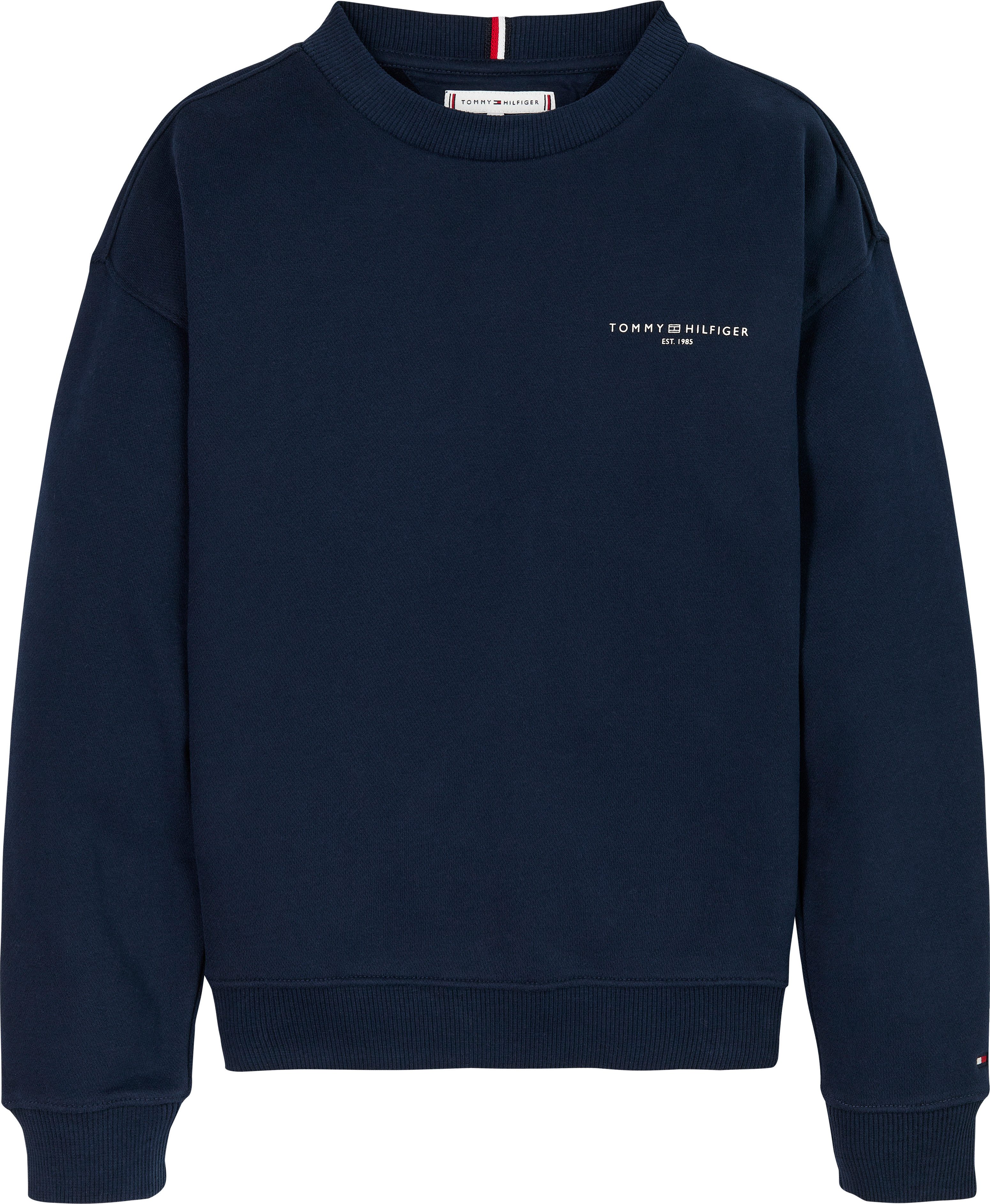 Tommy Hilfiger Sweatshirt MINI CORP C-NECK SWEATSHIRT für Kinder bis 16 Jahre, mit Logo-Stickerei