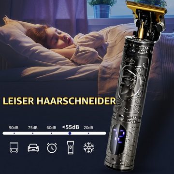 MCURO Haarschneider Professionelle Haarschneidemaschine LCD Barthaartrimmer, Elektrischer Rasierapparat Wiederaufladbar T-Klinge mit 3 Grenzkämmen