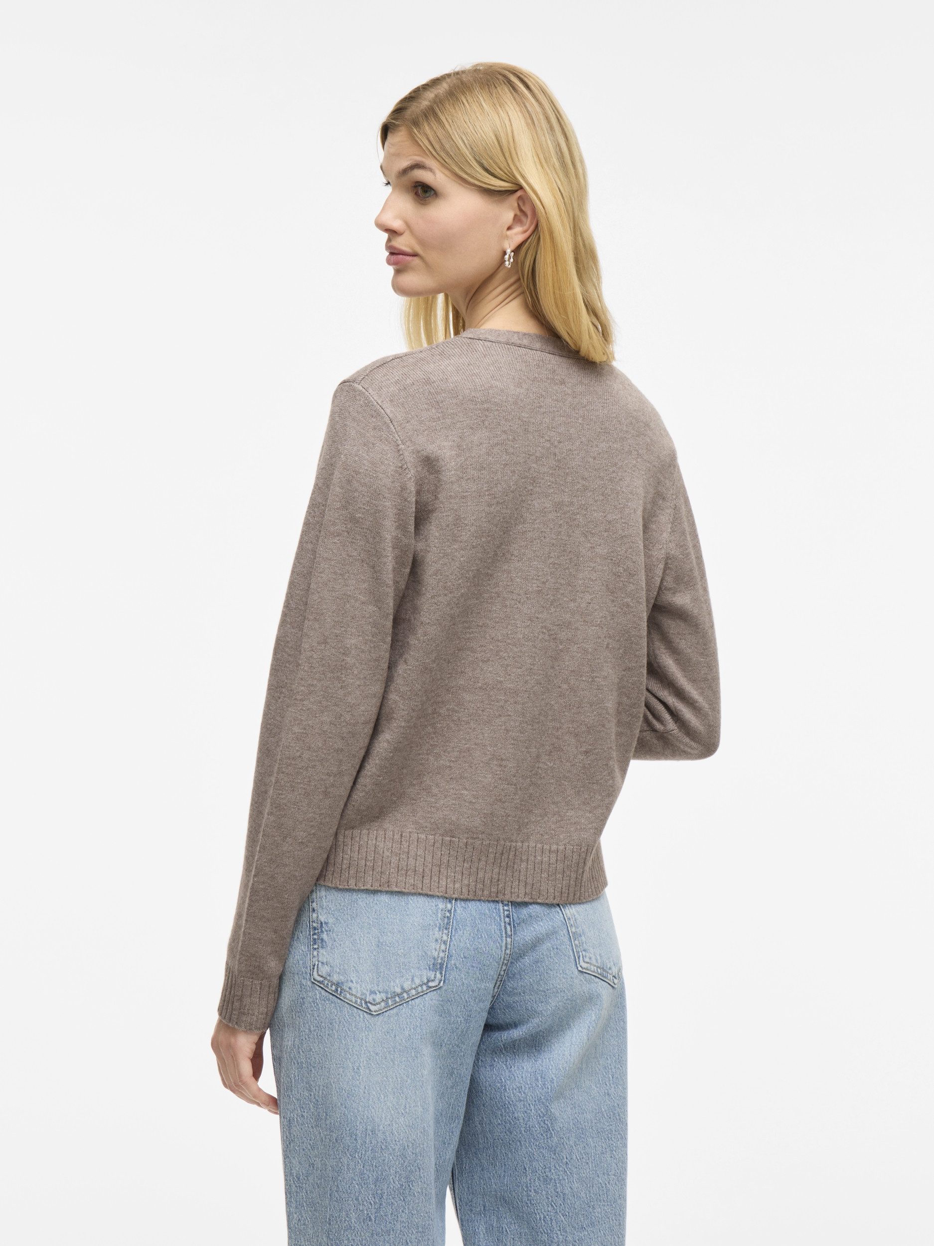 Vila Strickjacke VIRIL SHORT L/S KNIT CARDIGAN-NOOS 302343001 Falcon/MEL – Bild 4 von 5