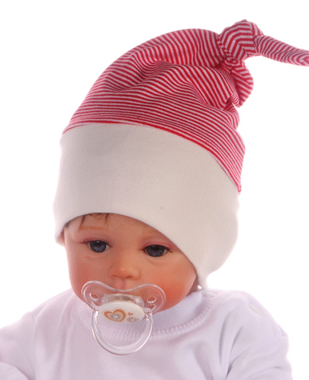 La Bortini Body & Hose (neutral, für Baby Jungen und Mädchen, in creme-rot gestreift, perfekt als Geschenk zur Weihnachten) für Neugeborene, 44 50 56 62 68 74, Body mit Kratzschutz