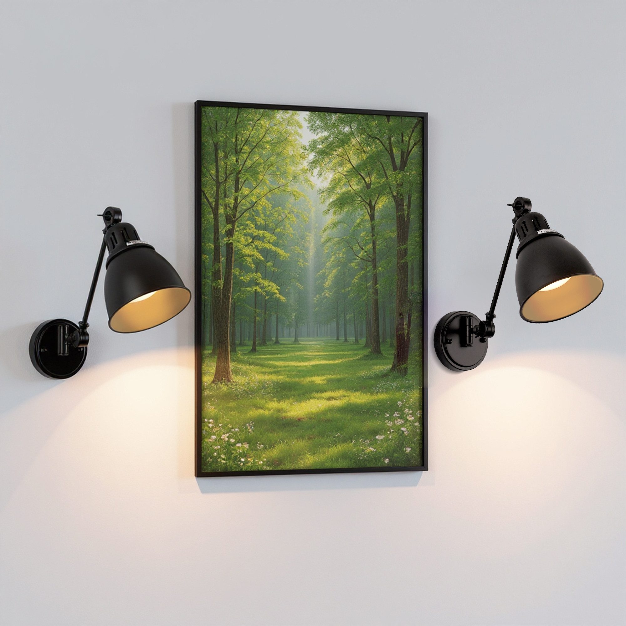 LOHAS-LED Wandleuchte Wandlampe 2er Set mit E26 Akku-Glühbirne, einarmige Metall-Wandleuchte, LED wechselbar, Warmweiß bis Kaltweiß mit RGB-Farbwechsel, RGBCW Farbwechsel, Fernbedienung, kabellos USB-C Aufladung