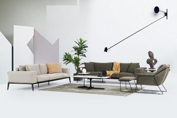 JVmoebel 3-Sitzer Dreisitzer Sofa 3 Sitzer Sofas Beige Stoff Wohnzimmer Luxus Modern Neu, 1 Teile, Made in Europa