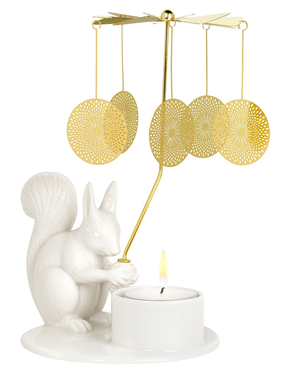 Dottir Nordic Design Sweet Stories Spring Globe – Schneekugel Mit Kleeblatt & Igel, Porzellan, 10x12,5 Cm