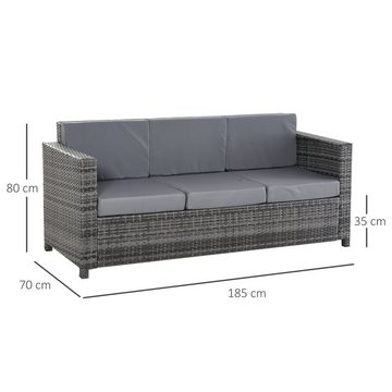 Outsunny Gartenbank Rattan Sofa