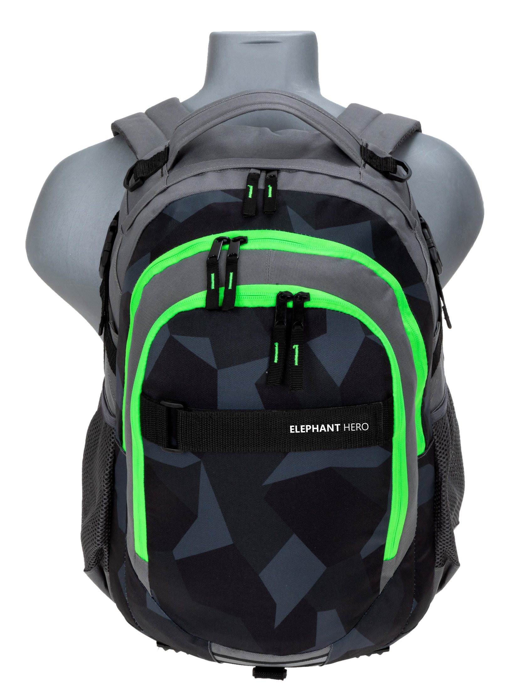 ELEPHANT Schulrucksack Hero Signature Schultasche Digital Ready Set (4 Teile Schulrucksackset, 4-tlg., inkl. Mäppchen Box + Laptop Hülle Sleeve + 31 Teile Stifte), Rucksack Schulmappe Jungen Mädchen +rmlv