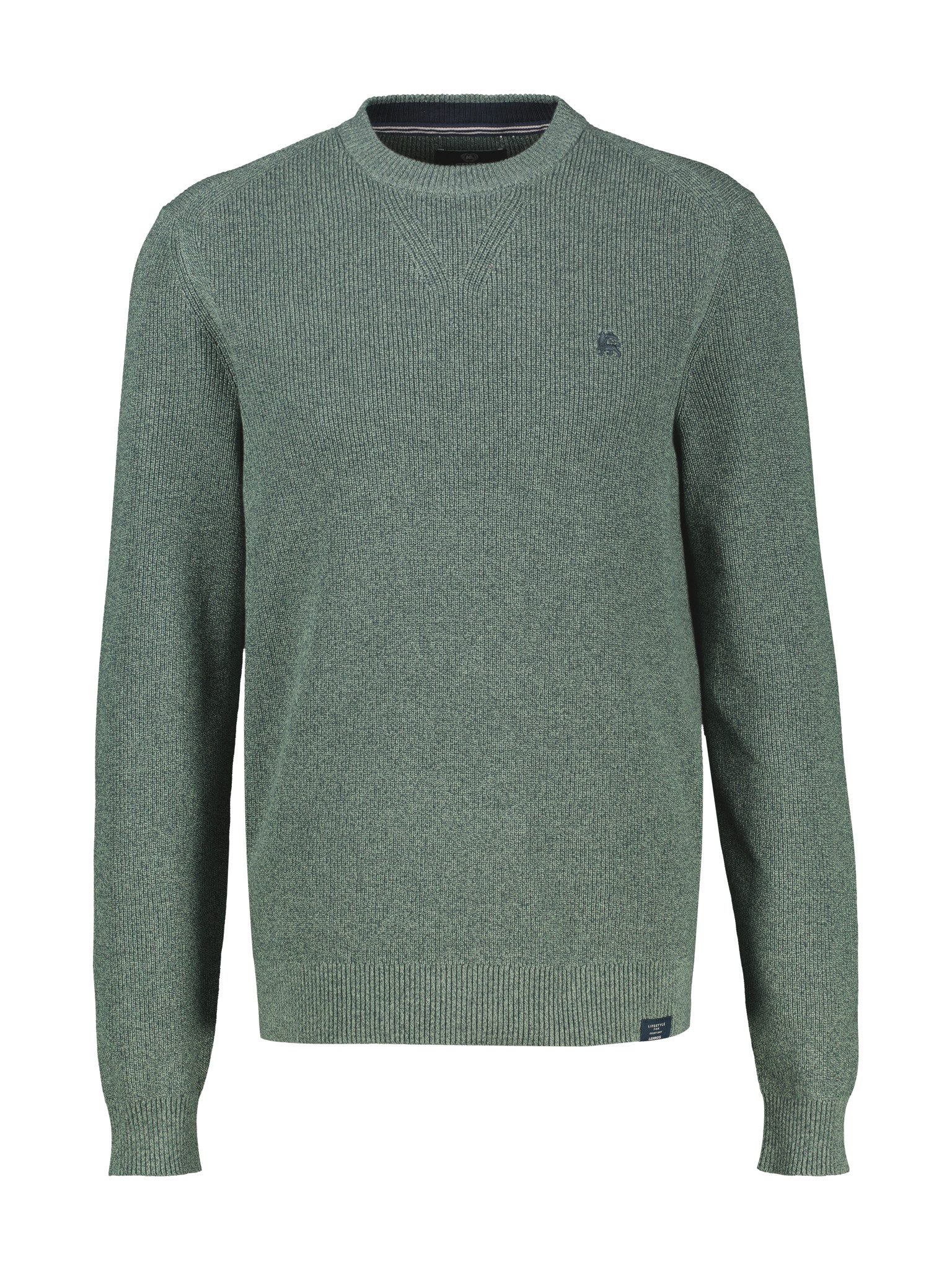 LERROS Strickpullover mit Logo-Stickerei / Reine Baumwolle