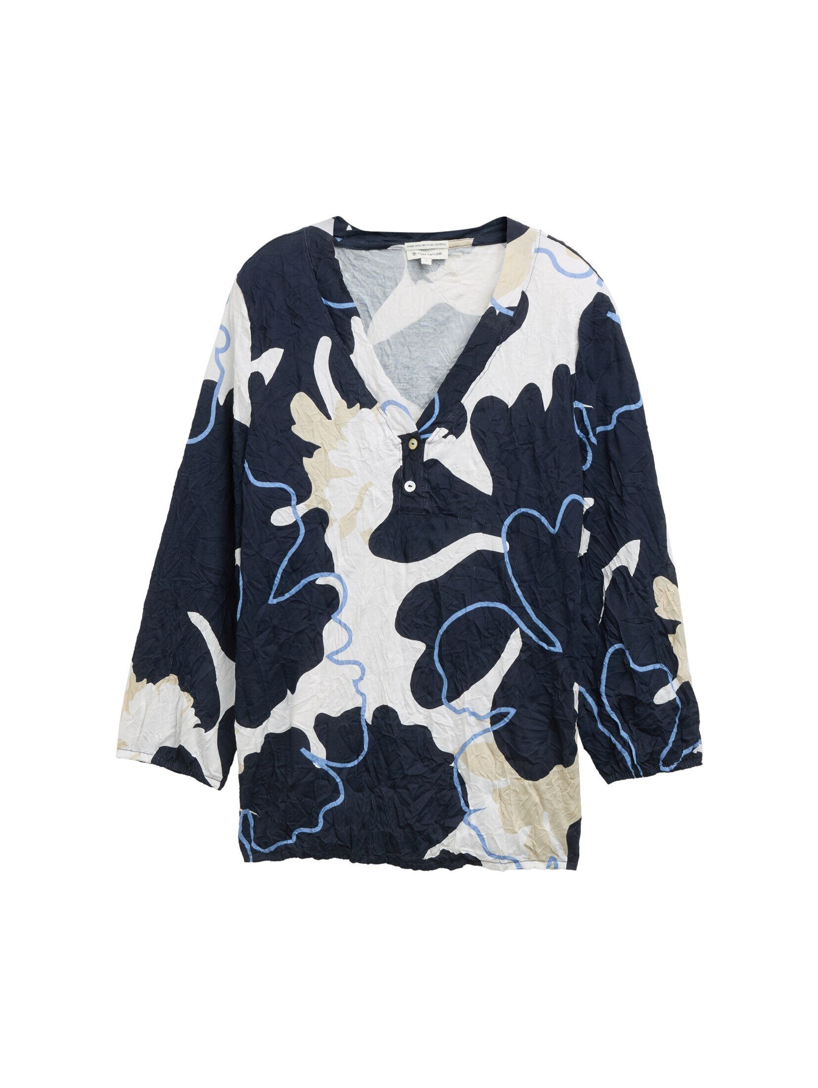 TOM TAILOR 3/4-Arm-Shirt T-Shirt Crinkle Blusenshirt