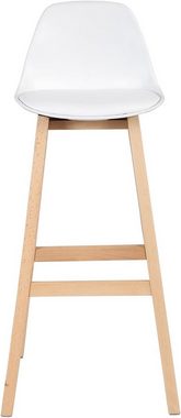 Woltu Barhocker (2 St), Design Stuhl Küchenstuhl optimal Komfort Weiß