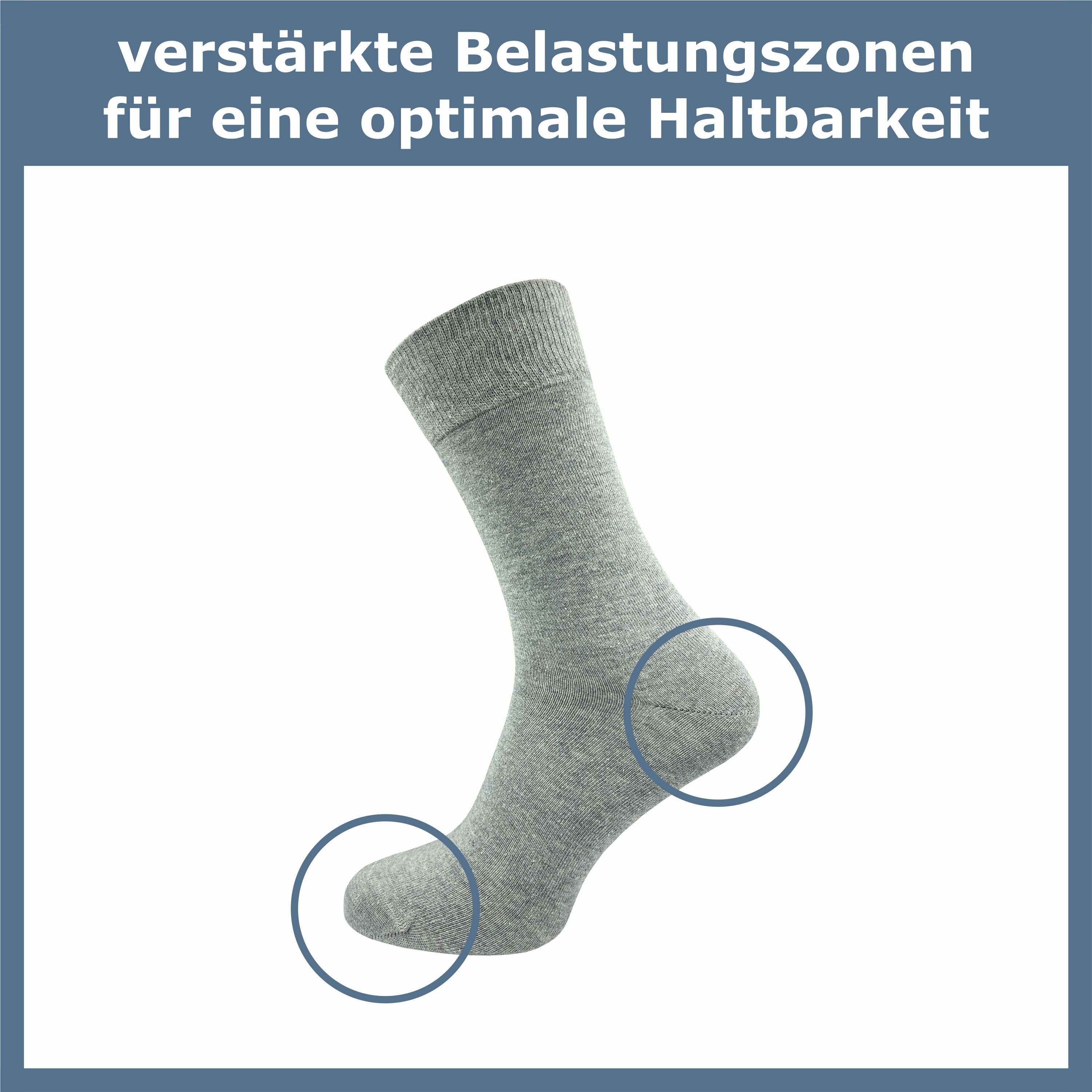 GAWILO Socken für Herren aus 100% Baumwolle - Ohne drückende Naht - mit Komfortbund (8 Paar) in schwarz, grau, blau, weiß & natur - mit handgekettelter Zehenspitze