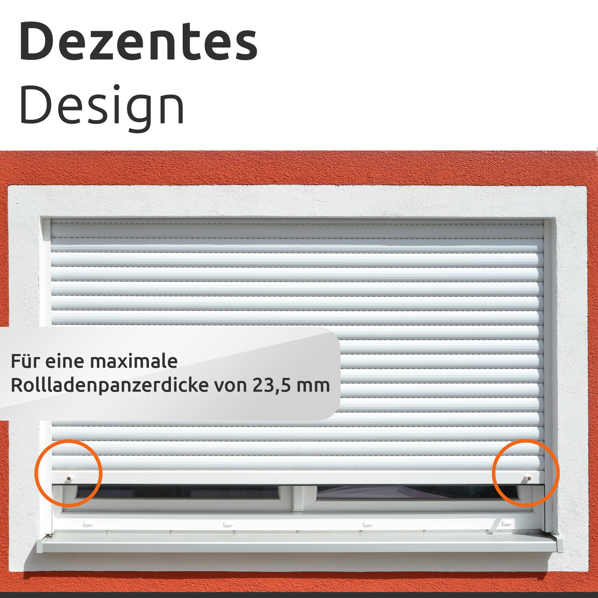 ECENCE Rollladen-Anschlagstopper 8er Set Anschlag-Puffer Weiss Stopper für 40mm, 8-St.