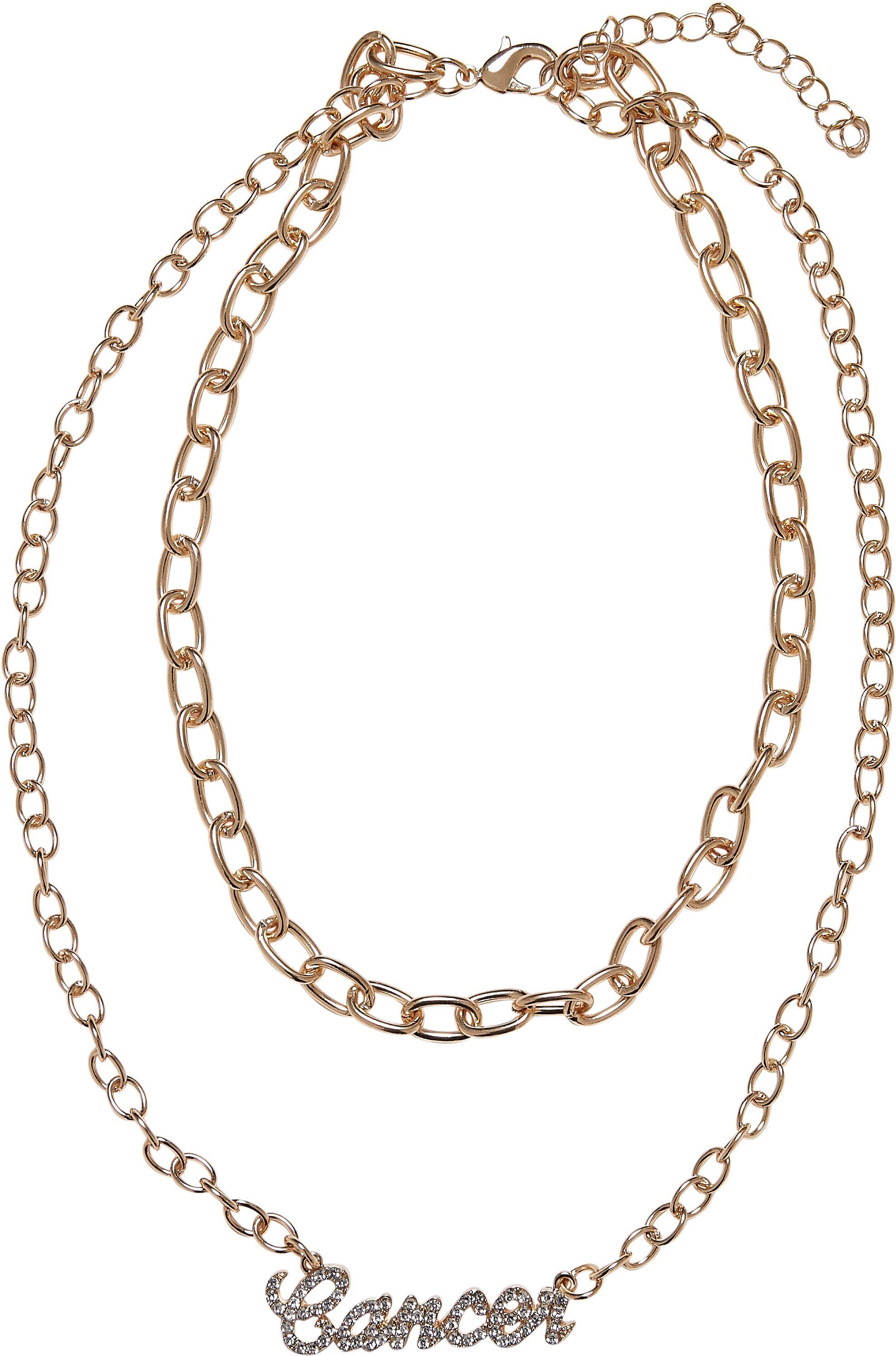 [Höchste Qualität haben!] URBAN CLASSICS Edelstahlkette Diamond Accessoires Zodiac cancer Golden Necklace