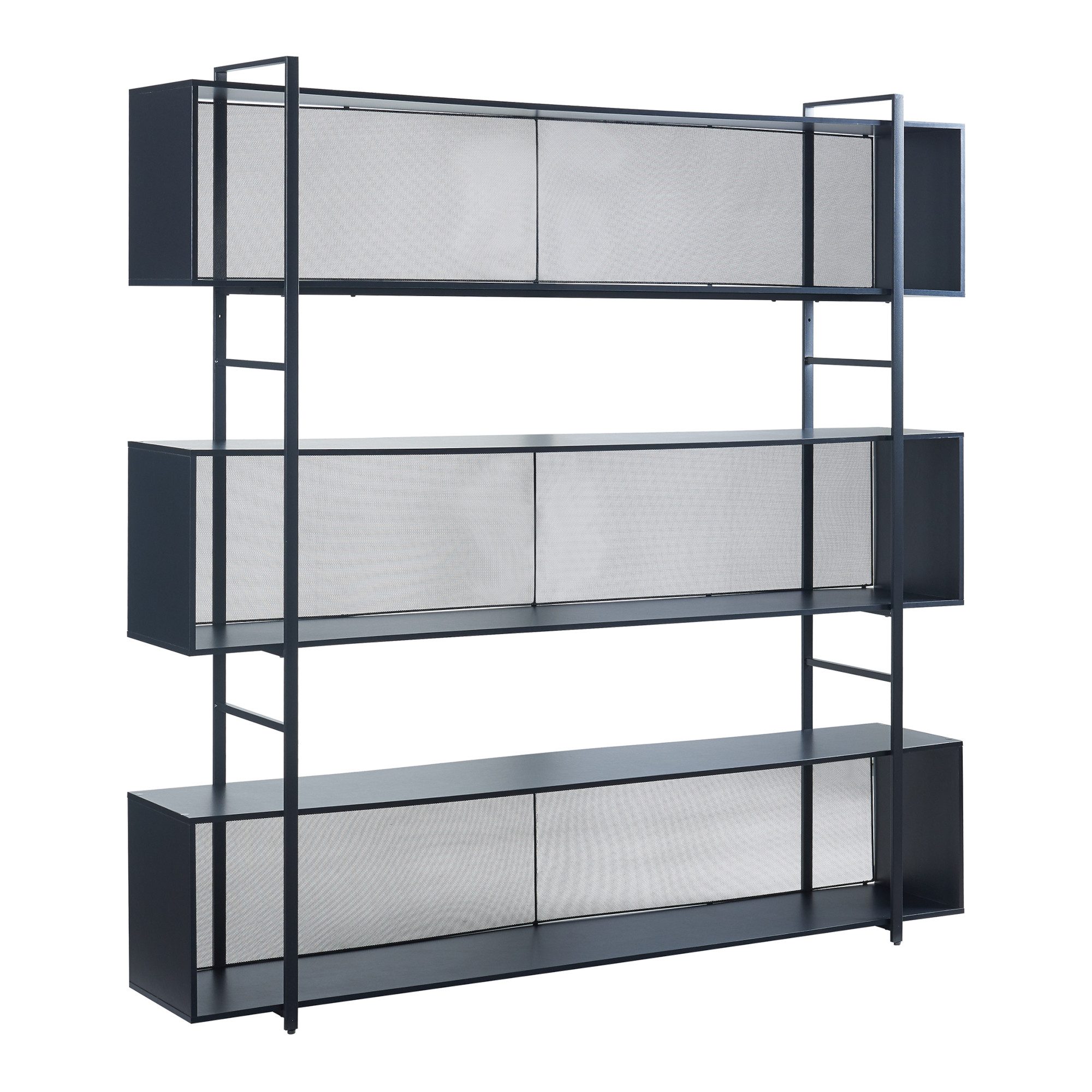 en.casa Standregal, »Randaberg« Metallgestell 180 x 180 x 33 cm Schwarz