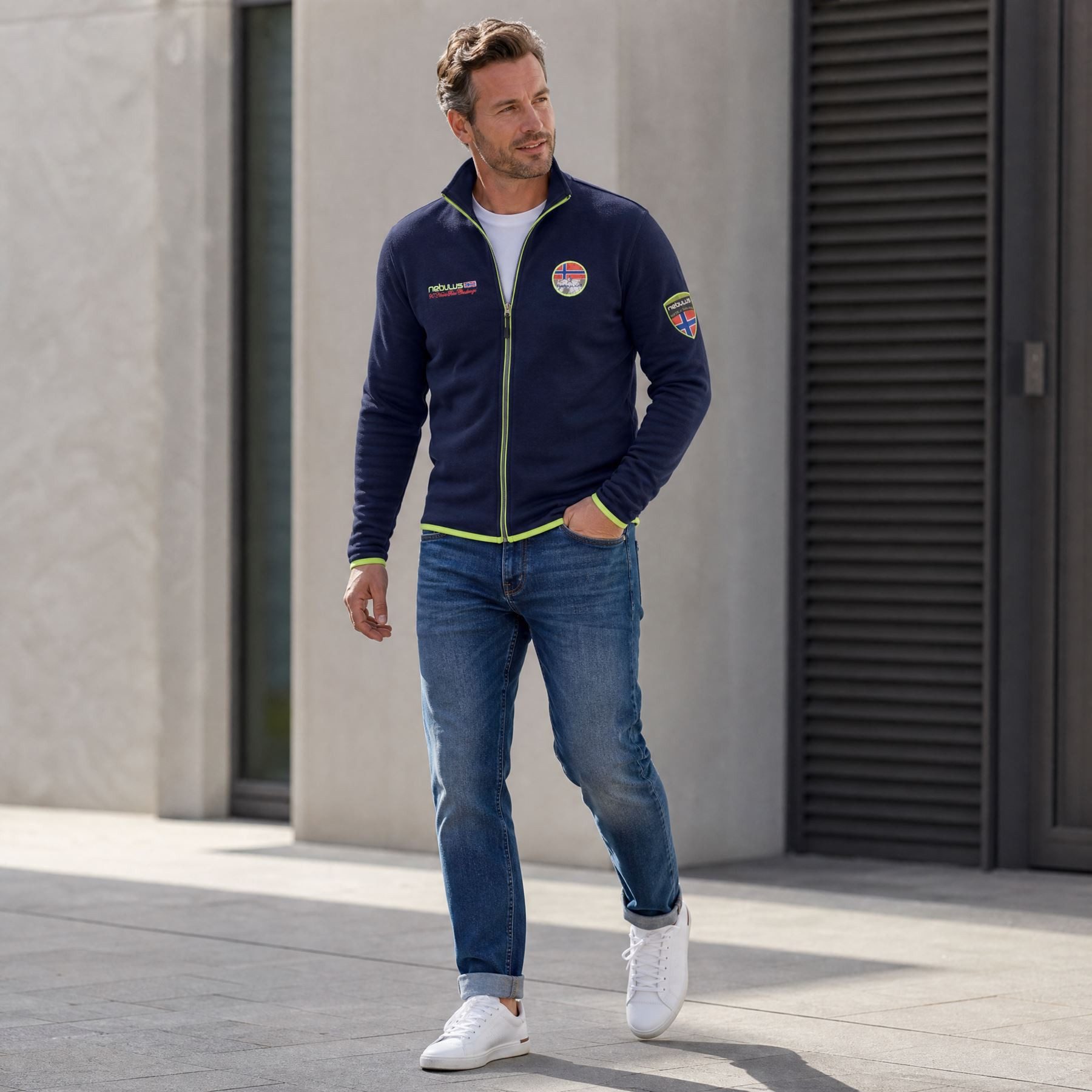 Nebulus Sweatjacke NORY, P6542 - Herren, navy-lime, XXL