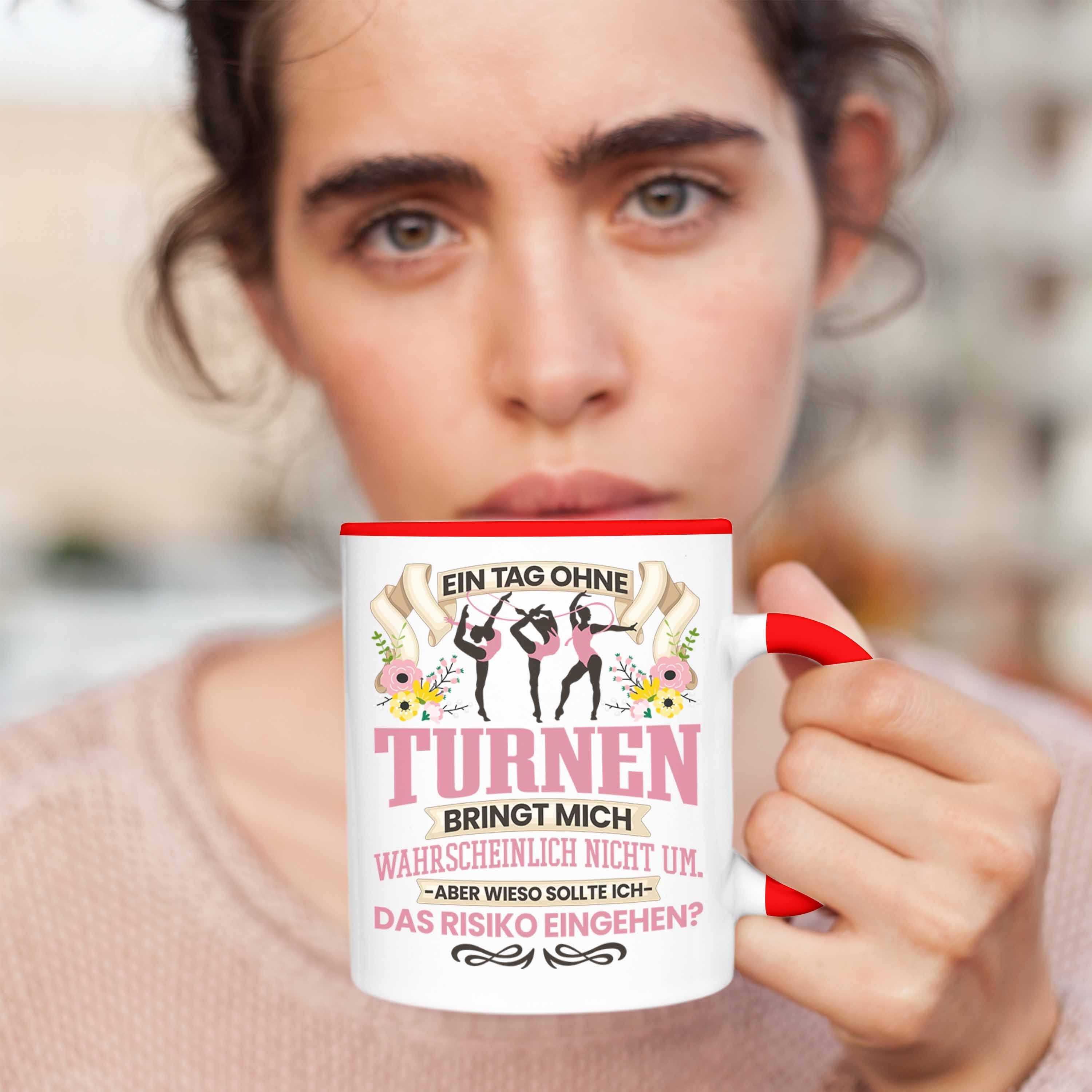 Tasse Mädchen Frauen Turnen für Geschenk Turnerin Trendation Tasse Rot - Trendation Leichta