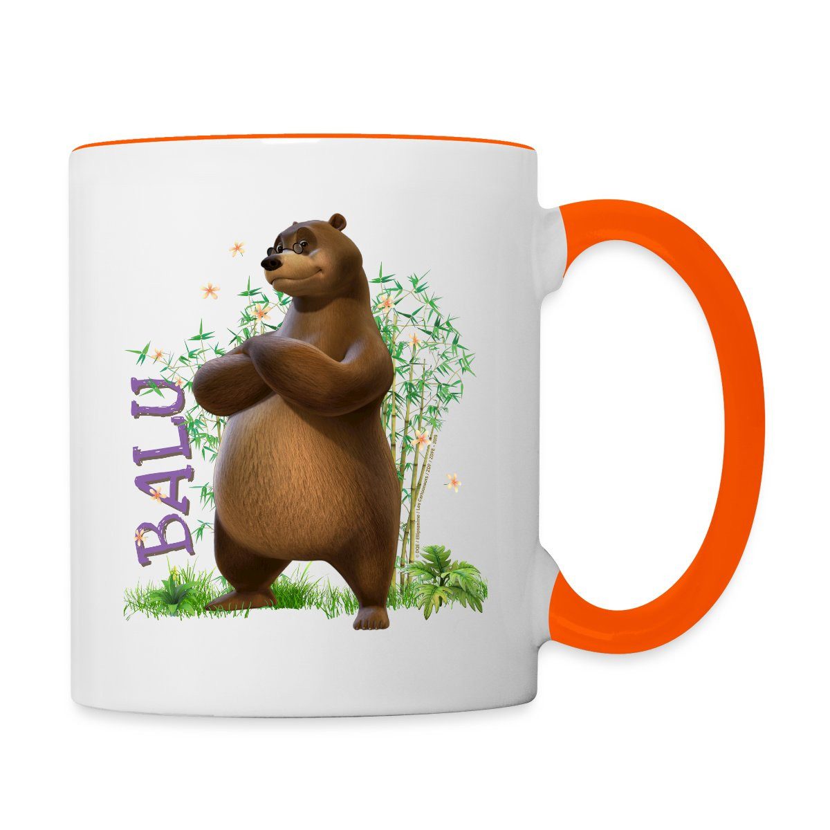 Spreadshirt Tasse Das Dschungelbuch Balu Tasse Zweifarbig, Keramik