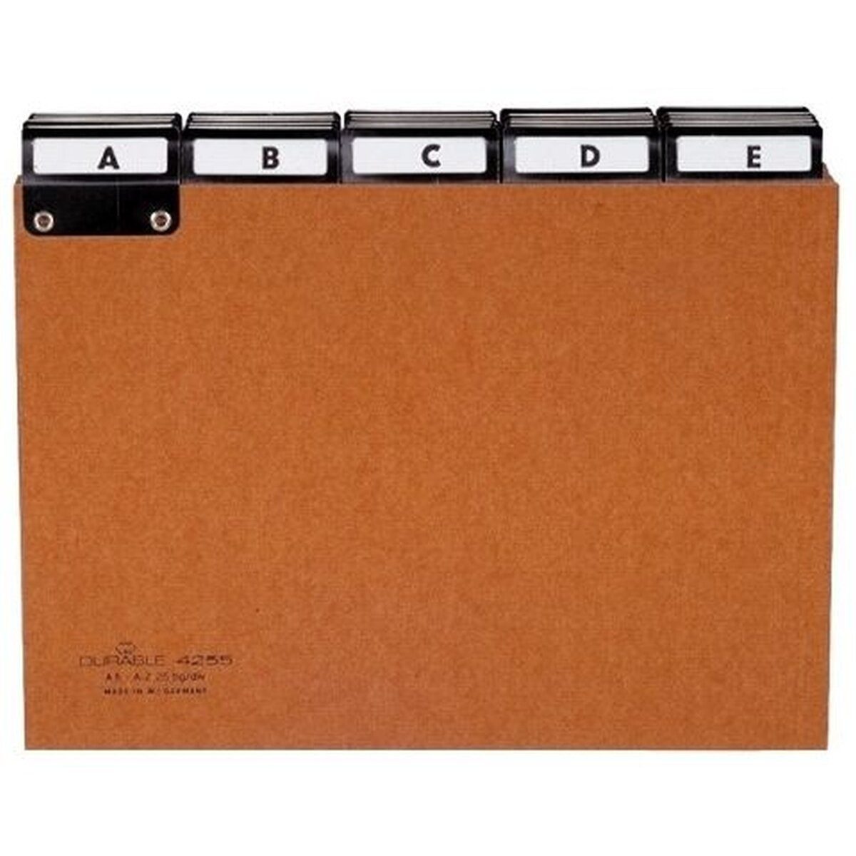 DURABLE Karteikasten Leitregister A4 quer A-Z Pressspan 5/5-Teilung braun