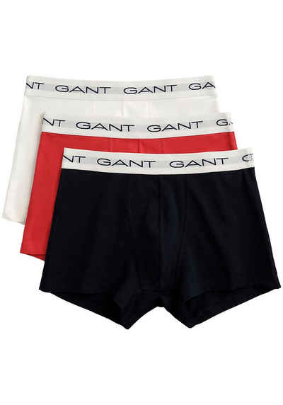 Gant Boxershorts (Packung, 3-St., 3) mit elastischem Logobund