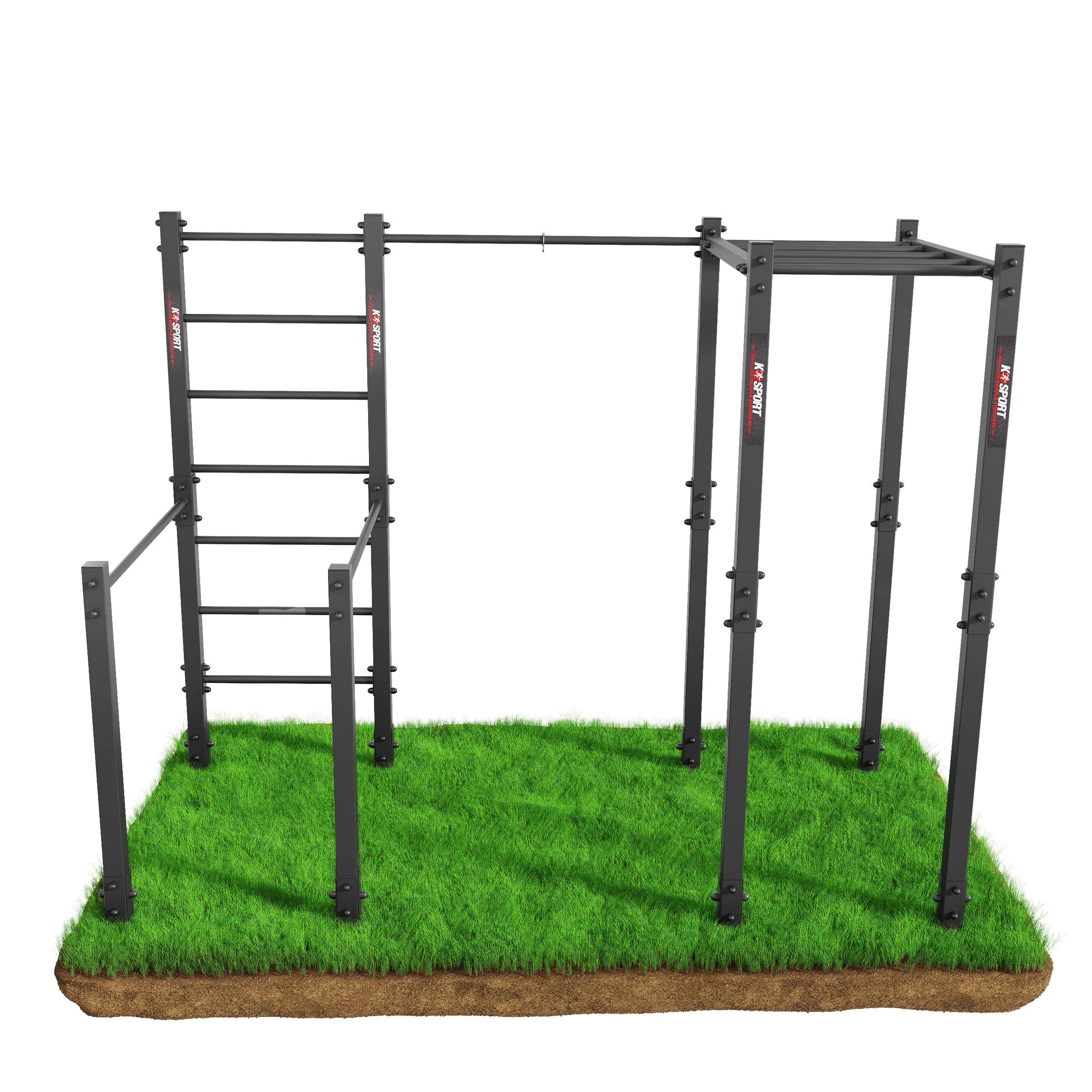 K-SPORT Sprossenwand Calisthenics Outdoor Station I Klimmzugstange+Dip Station bis 150kg, Made in EU!