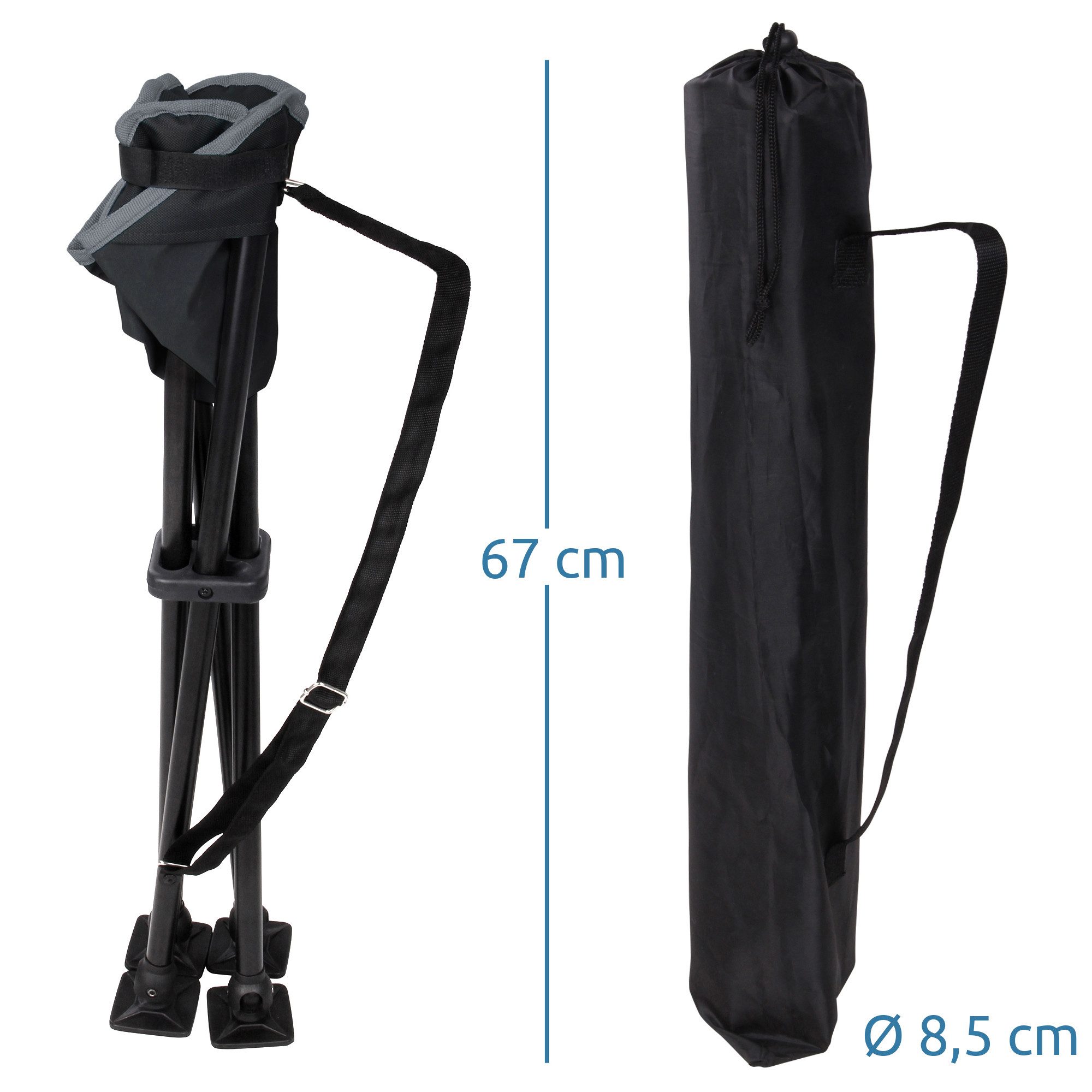 yourGEAR Campingstuhl your GEAR Campinghocker Sesto Vierbein Hocker große Sitzfläche 120kg – Bild 5 von 5