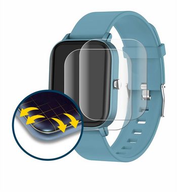 BROTECT Full-Screen Schutzfolie für Pubu Smartwatch, Displayschutzfolie, 2 Stück, 3D Curved klar