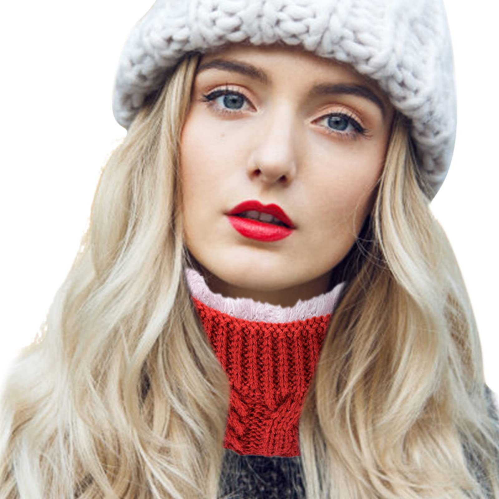 Coonoor Halswärmer Fleece Halswärmer Winddicht Thermo Gestrickt Schlauchschal, für Herren Damen Dicker Winter Kaltes Wetter Gestrickter Kreis Schal