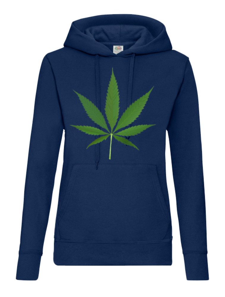 Blondie & Brownie Hoodie Damen Hoodie Cannabis Leaf Print Kapuze Urban Freizeit Mode (Einzelstück, Einzelartikel) Cannabisblatt Urban Nature Lifestyle Fit