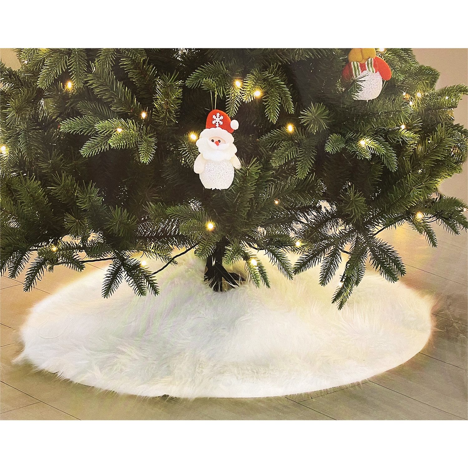 Mojawo Weihnachtsbaumklammer Christbaumdecke Weihnachtsdecke Baumdecke Decke rund Kunstfell Ø80cm. € 18,99
